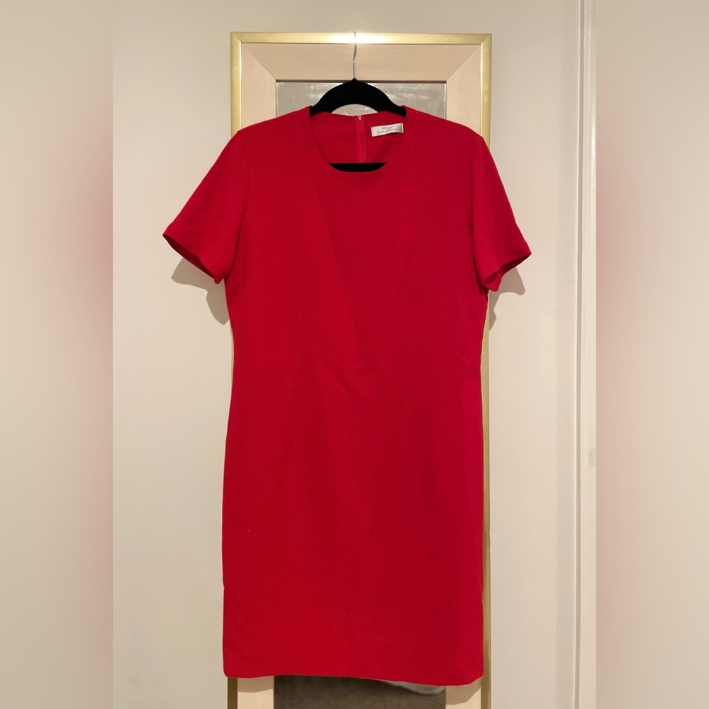 Vintage Marks & Spencer Red Shift Dress | Made in UK | Classic Size 14